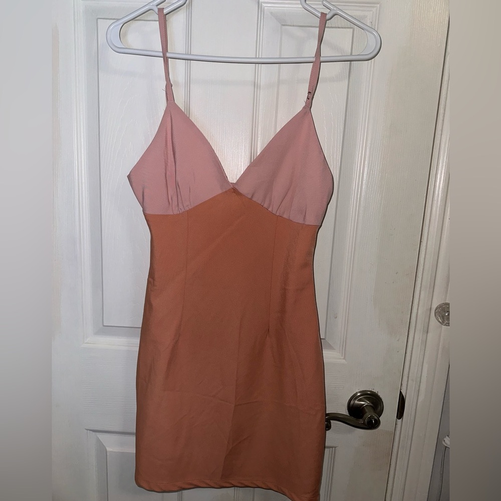 Beginning Boutique Orange and Pink Mini Dress
